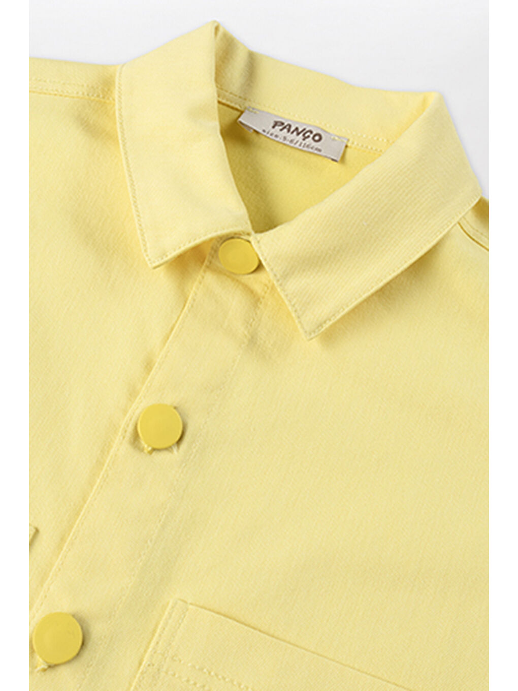 Kız Çocuk Düğmeli Sarı Ceket-5