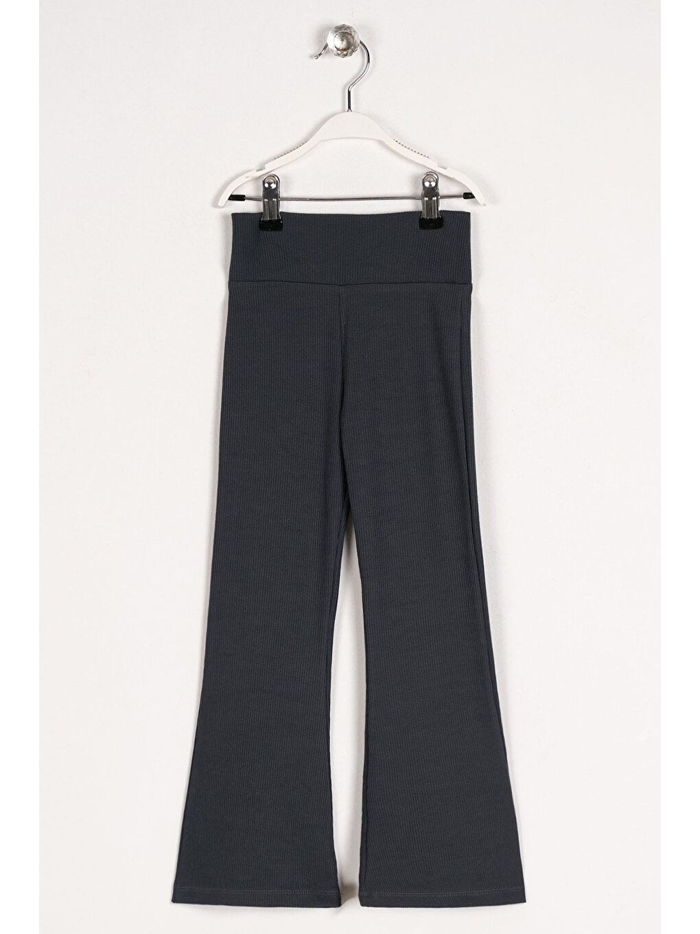 Yüksek Bel İspanyol Paça Fitilli Antrasit Renk Kız Çocuk Tayt