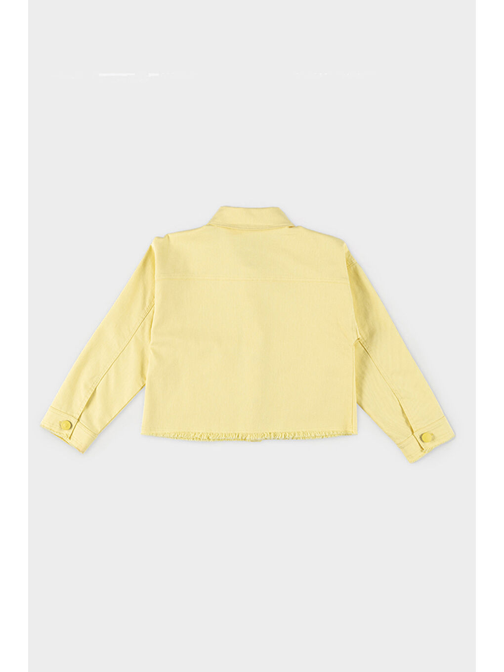 Kız Çocuk Düğmeli Sarı Ceket-6