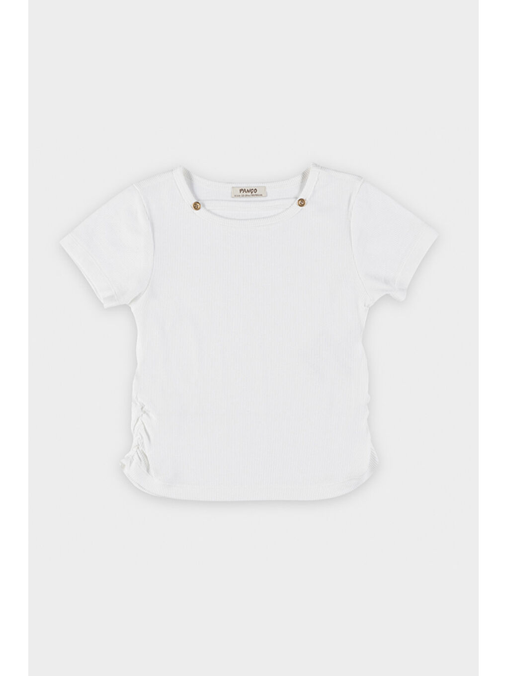 Kız Çocuk Pencere Detaylı Beyaz Tişört