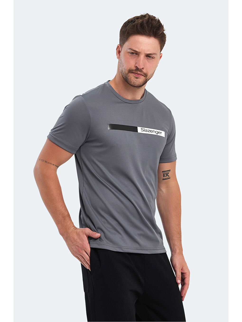 Erkek Tişört Koyu Gri-4