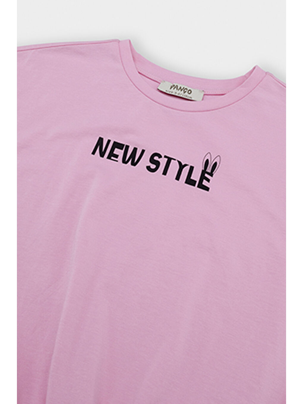Kız Çocuk Baskı Detaylı Pembe Tişört-5