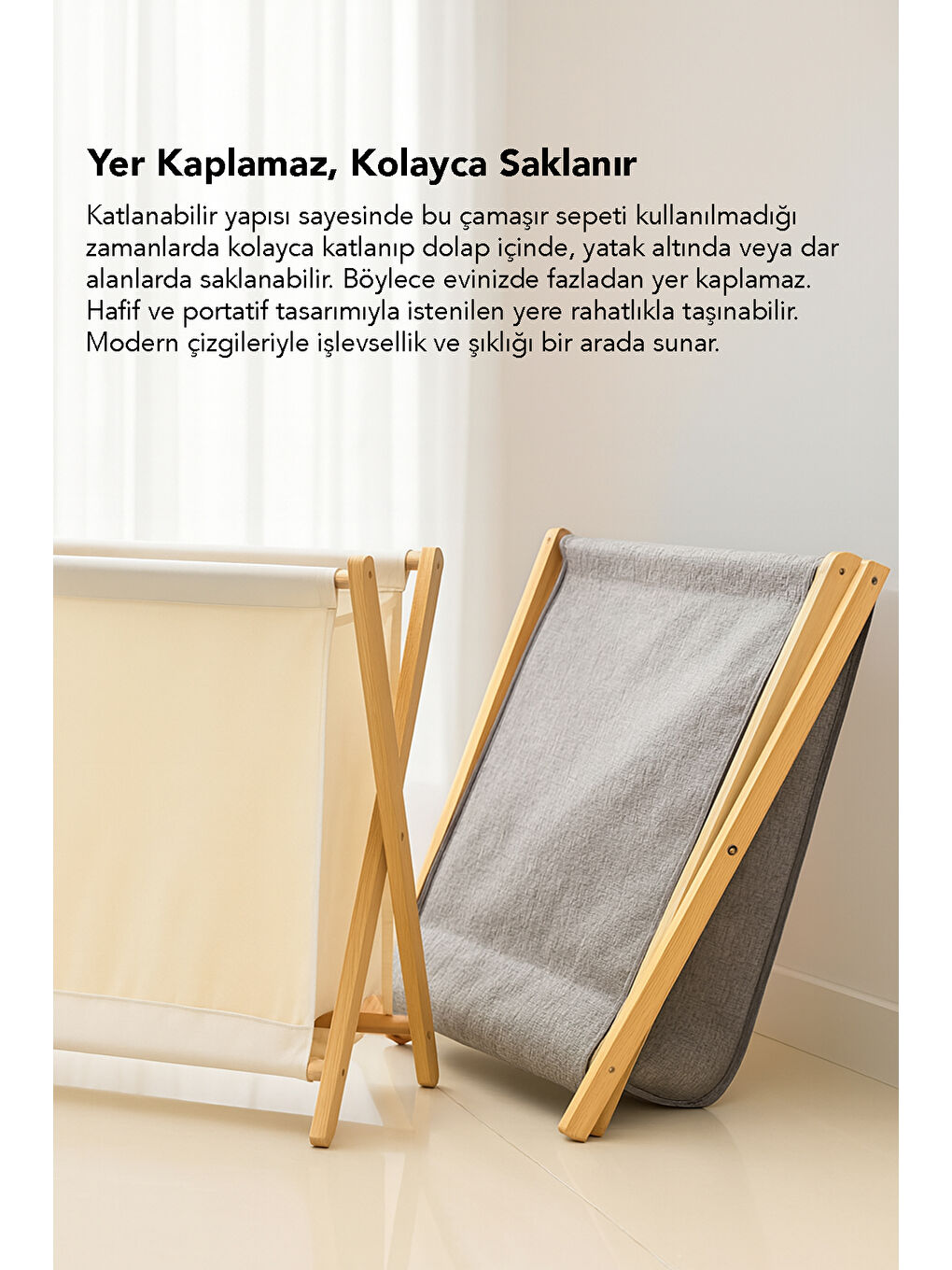 Gri Kirli Çamaşır Sepeti 40 l-4