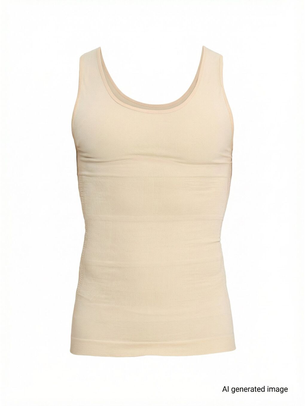 Bej Erkek Süper Slim Fit Extra Dar Kesim Lastikli Ten Rengi Atlet Korse