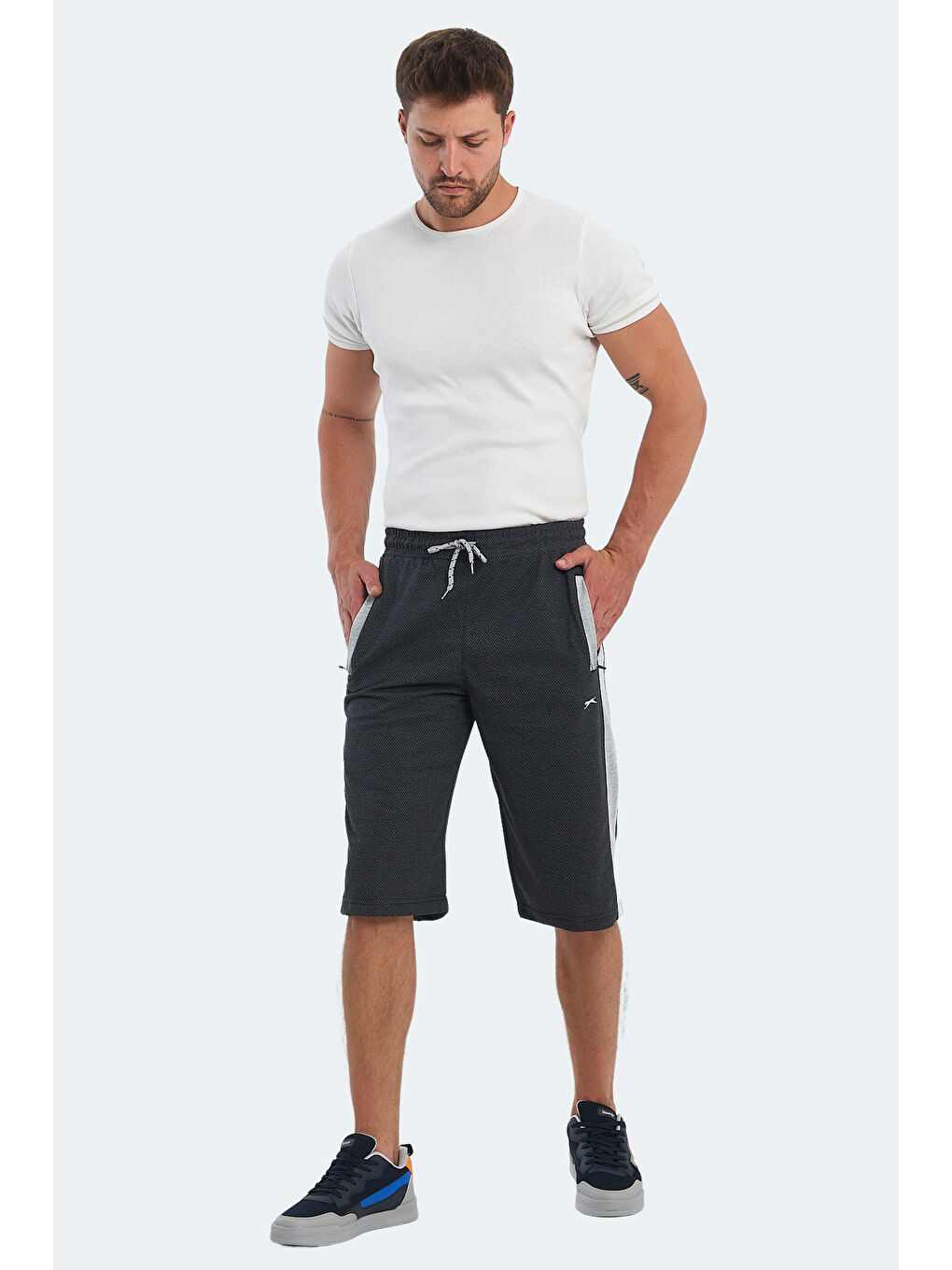 NARAYAN IN Erkek Cepli Kapri Koyu Gri Şort-5