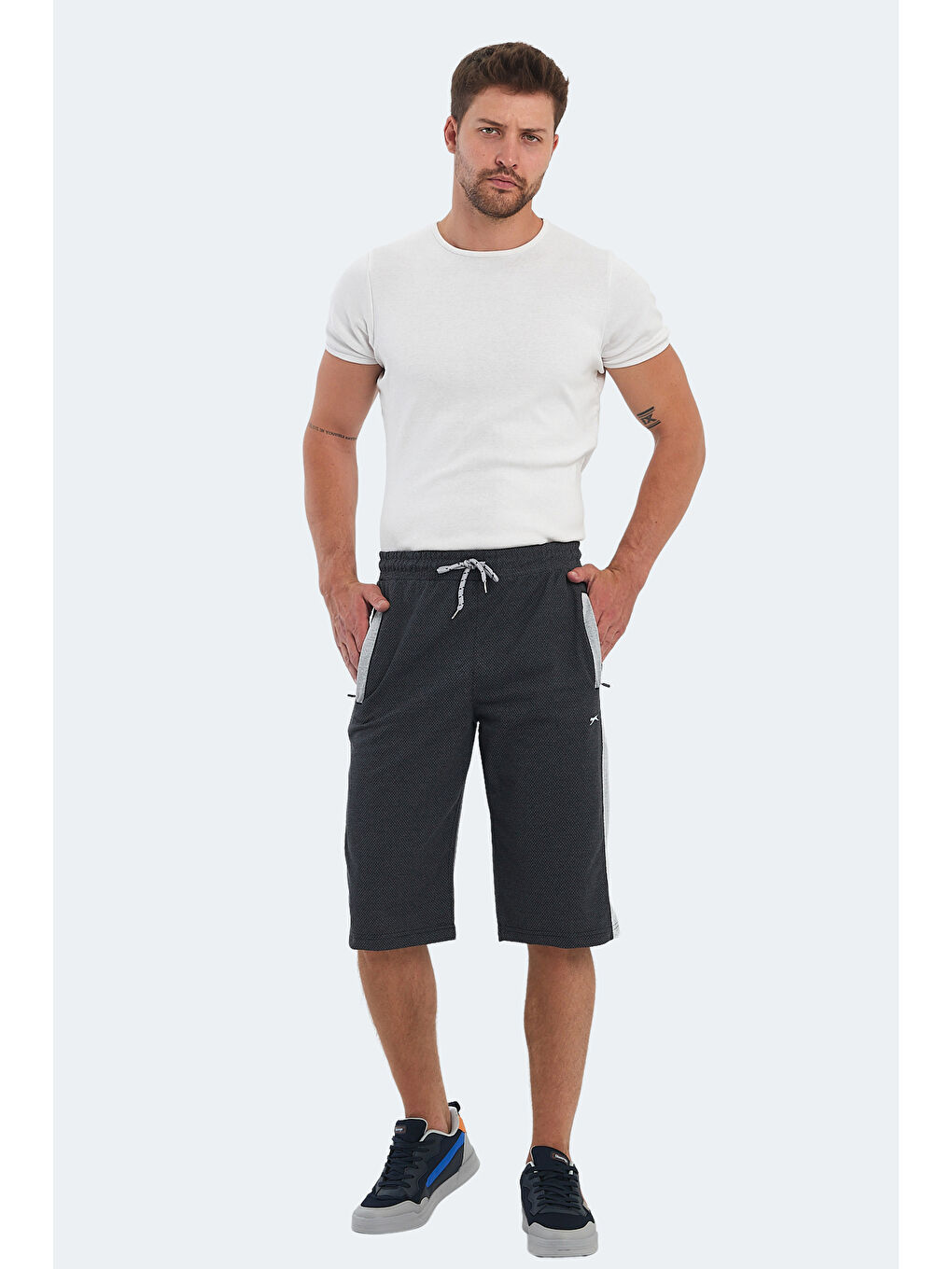 NARAYAN IN Erkek Cepli Kapri Koyu Gri Şort-6