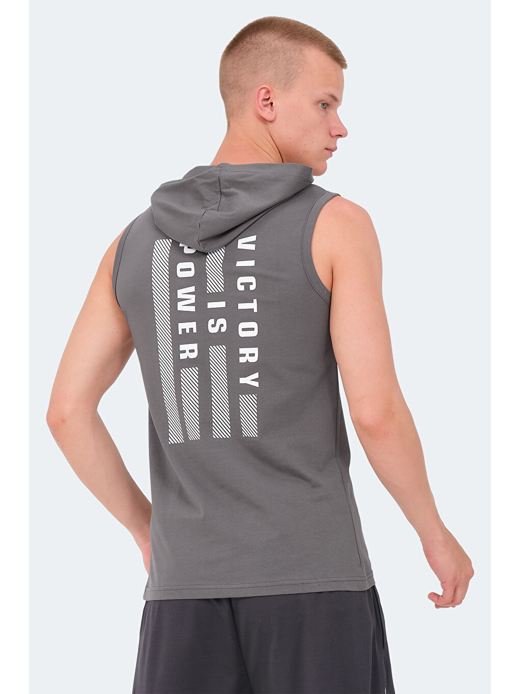 veRSIO Erkek %100 Pamuk Tişört Koyu Gri-1