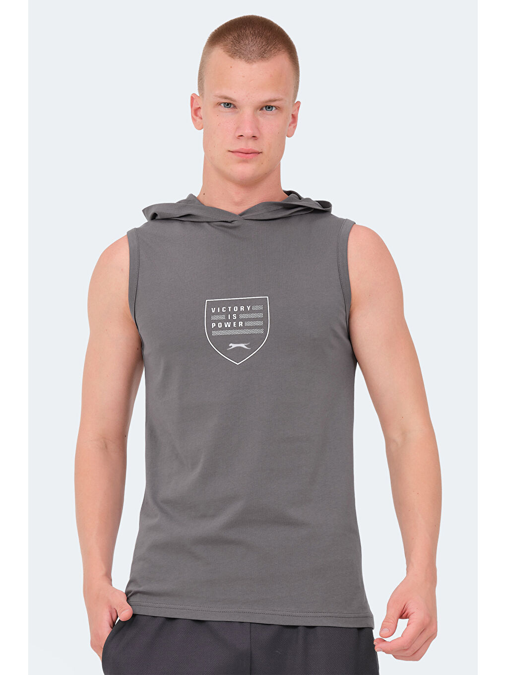 veRSIO Erkek %100 Pamuk Tişört Koyu Gri-2