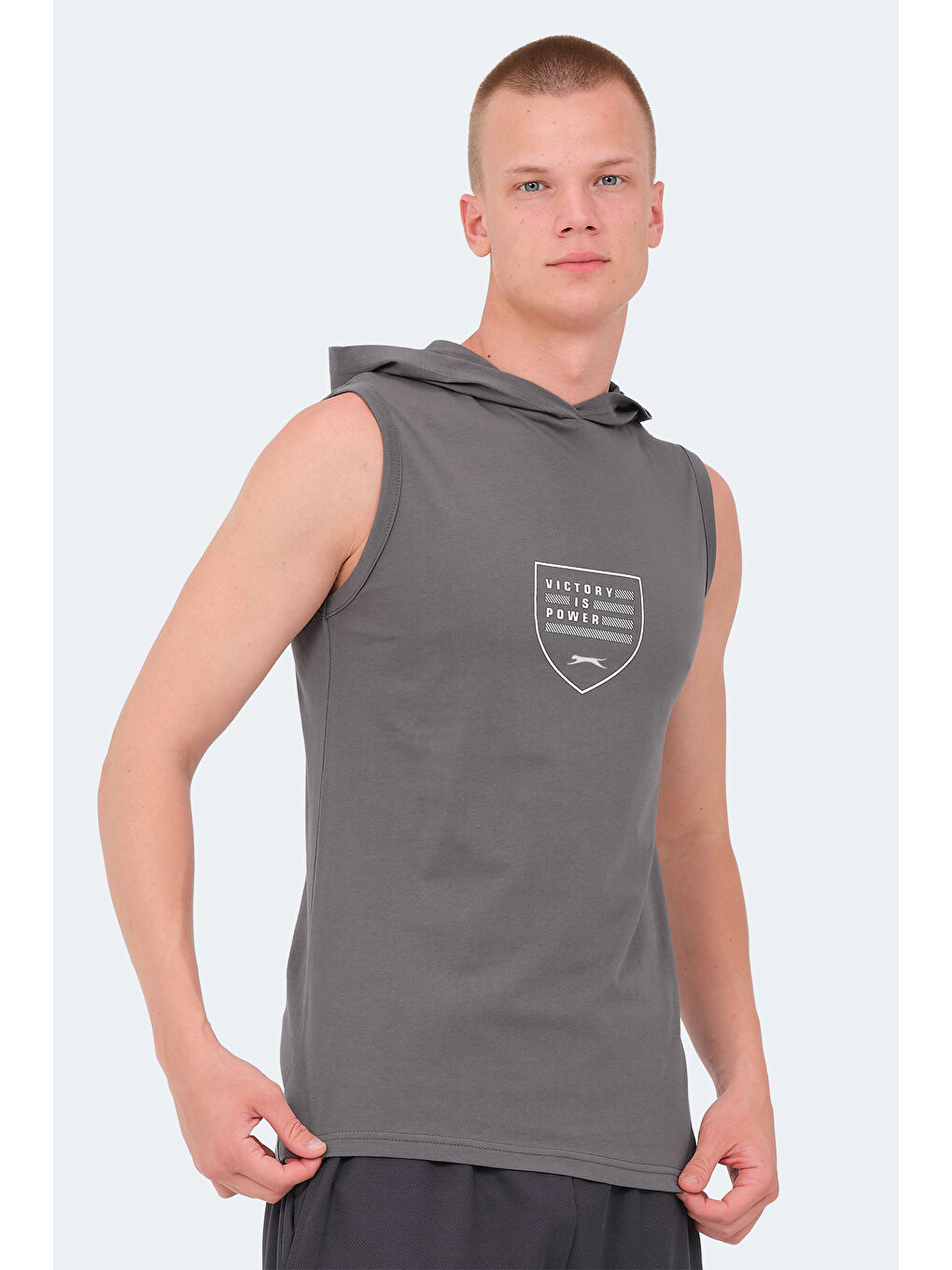 veRSIO Erkek %100 Pamuk Tişört Koyu Gri-5