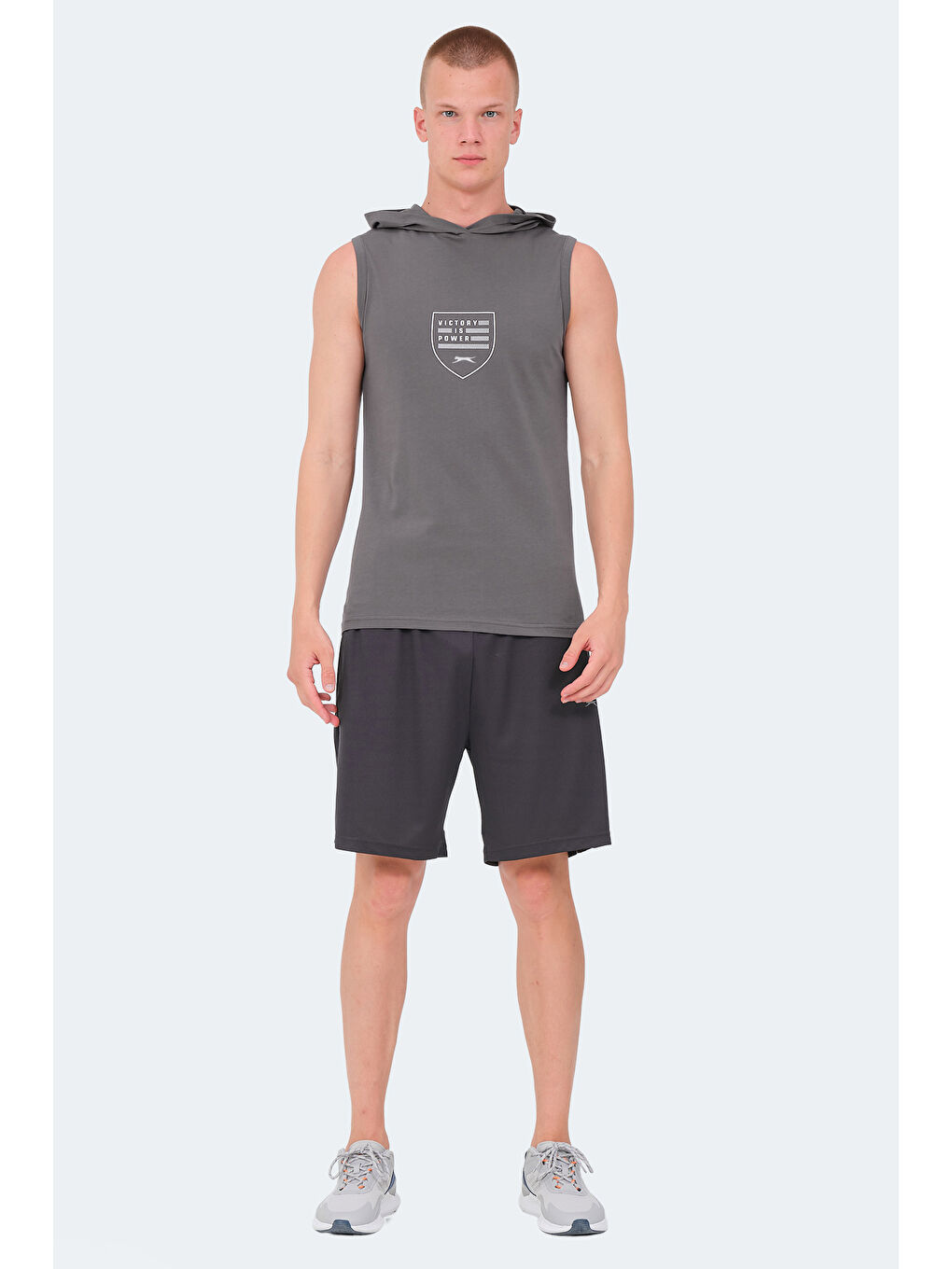 veRSIO Erkek %100 Pamuk Tişört Koyu Gri-6