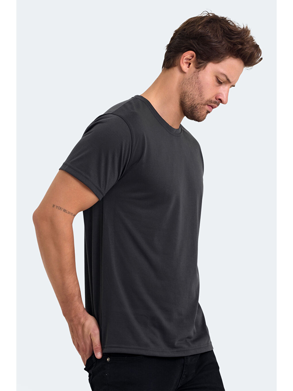 KIELD Erkek Tişört Koyu Gri-2