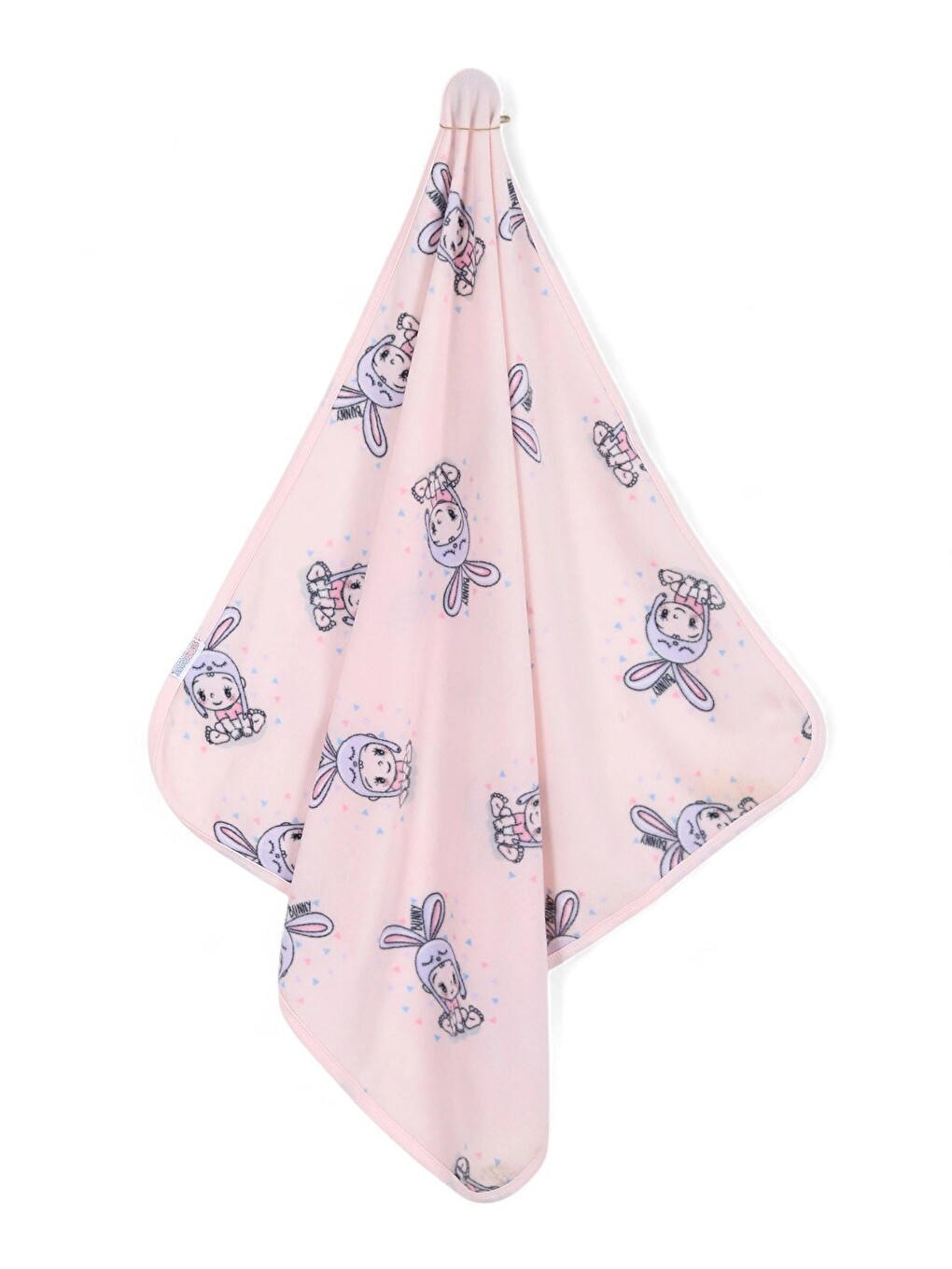 Pembe Bebek Baskılı Polar Bebek Battaniye (en:77cm Boy:87 Cm)-1