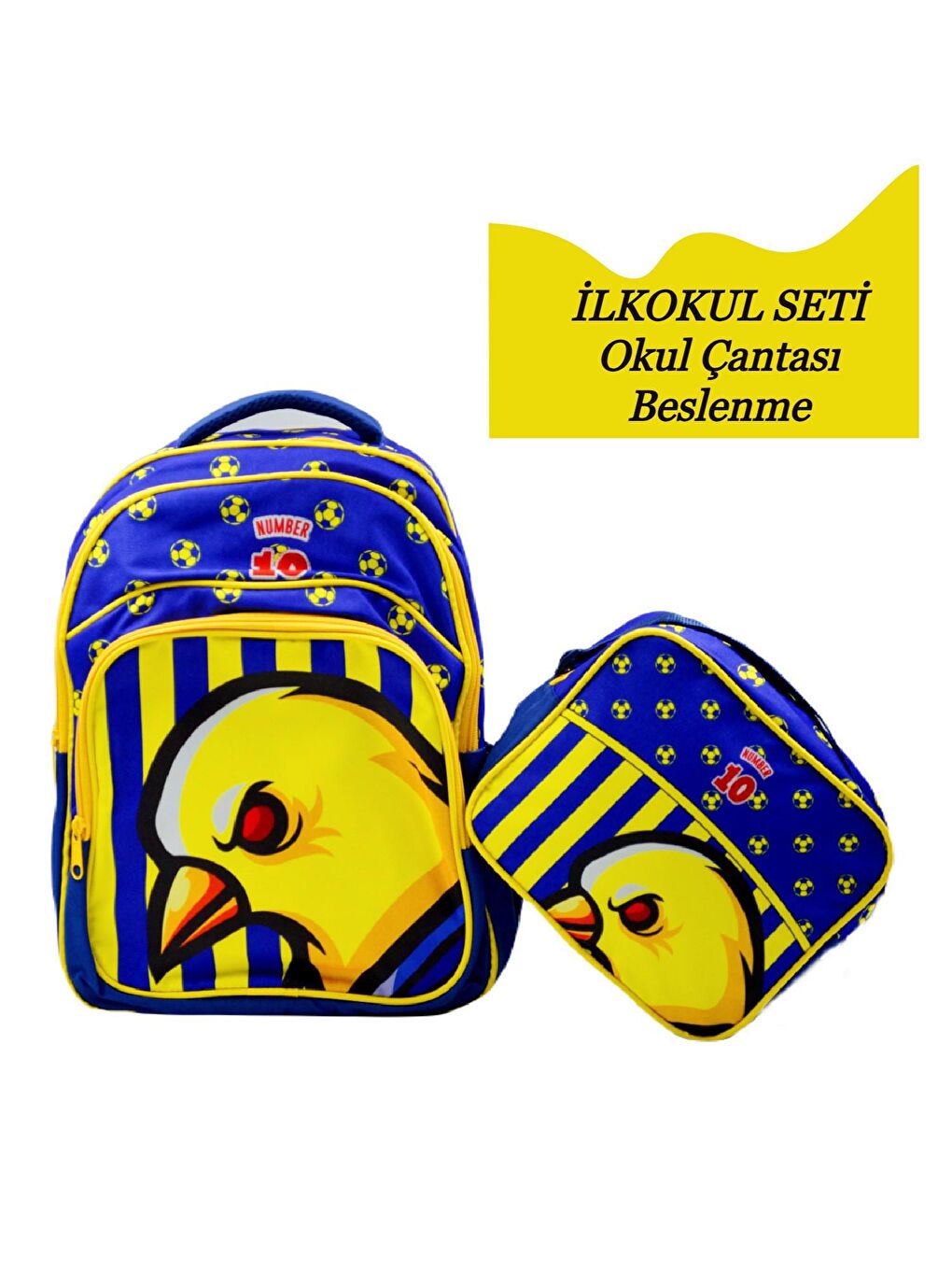 3 Bölmeli İlkokul Okul Sırt Çantası Ve Beslenme Çantası Fenerbahçe