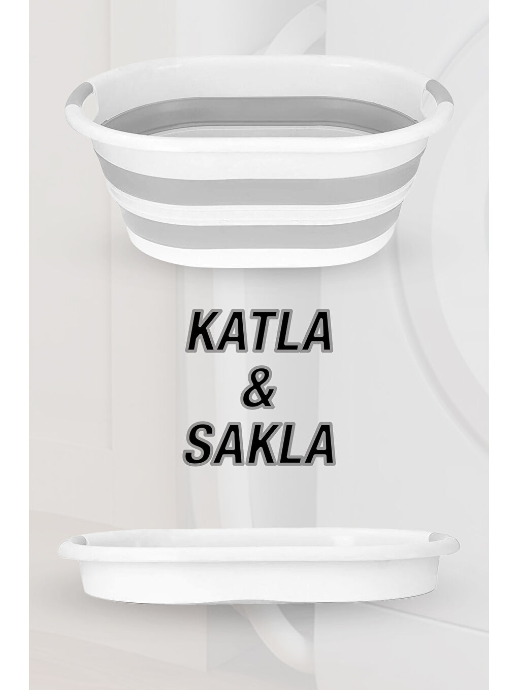 Antrasit 2'li Katlanır Kirli Çamaşır Sepeti Seti 90 l-2