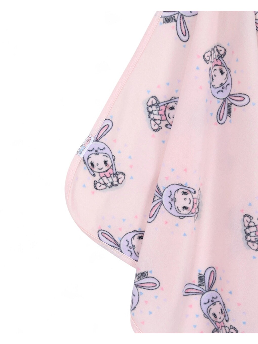 Pembe Bebek Baskılı Polar Bebek Battaniye (en:77cm Boy:87 Cm)-2