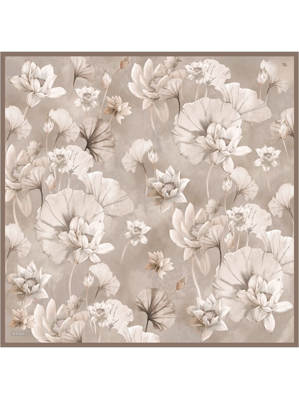 Bej Saf İpek Twill Eşarp 9505D 85-4