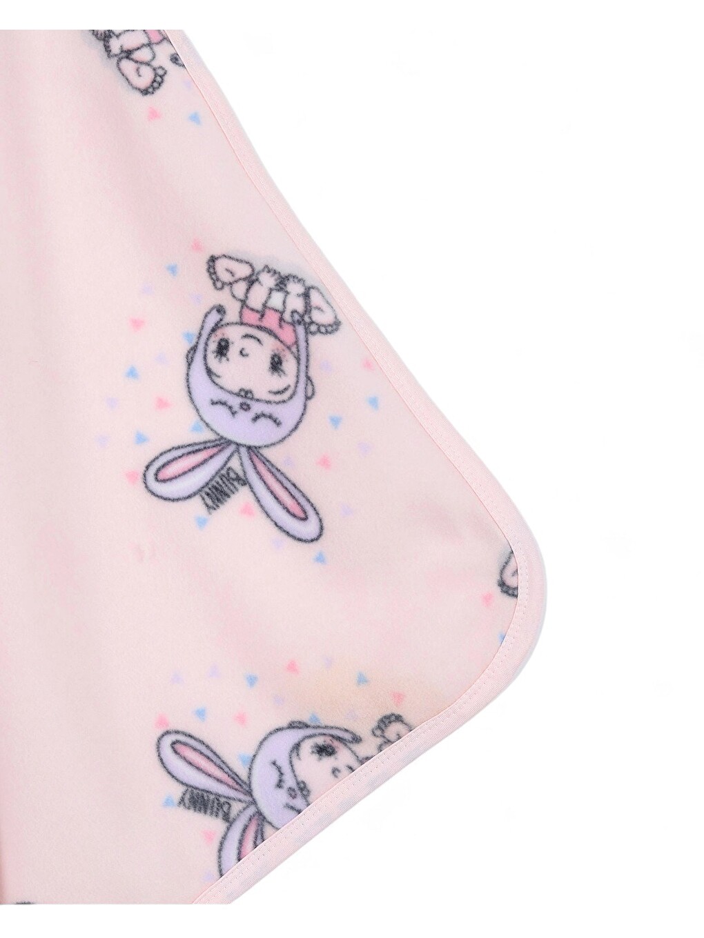 Pembe Bebek Baskılı Polar Bebek Battaniye (en:77cm Boy:87 Cm)-3