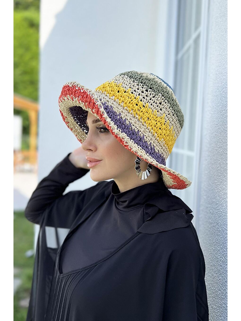 El Örgüsü Hasır Şapka RŞ-94 Bej-2