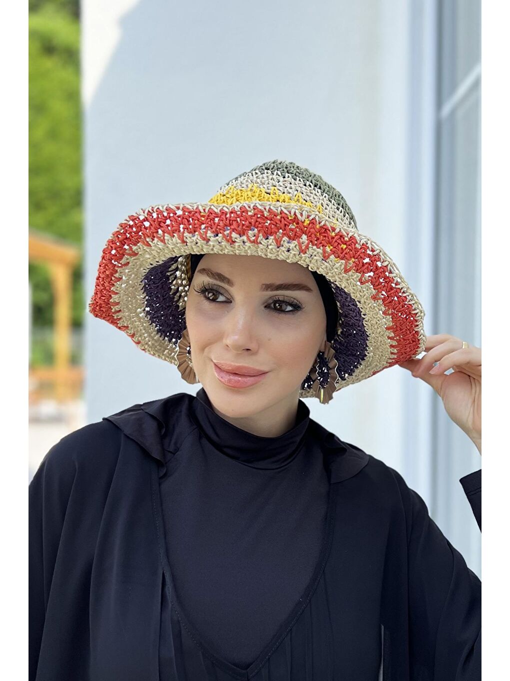 El Örgüsü Hasır Şapka RŞ-94 Bej-3