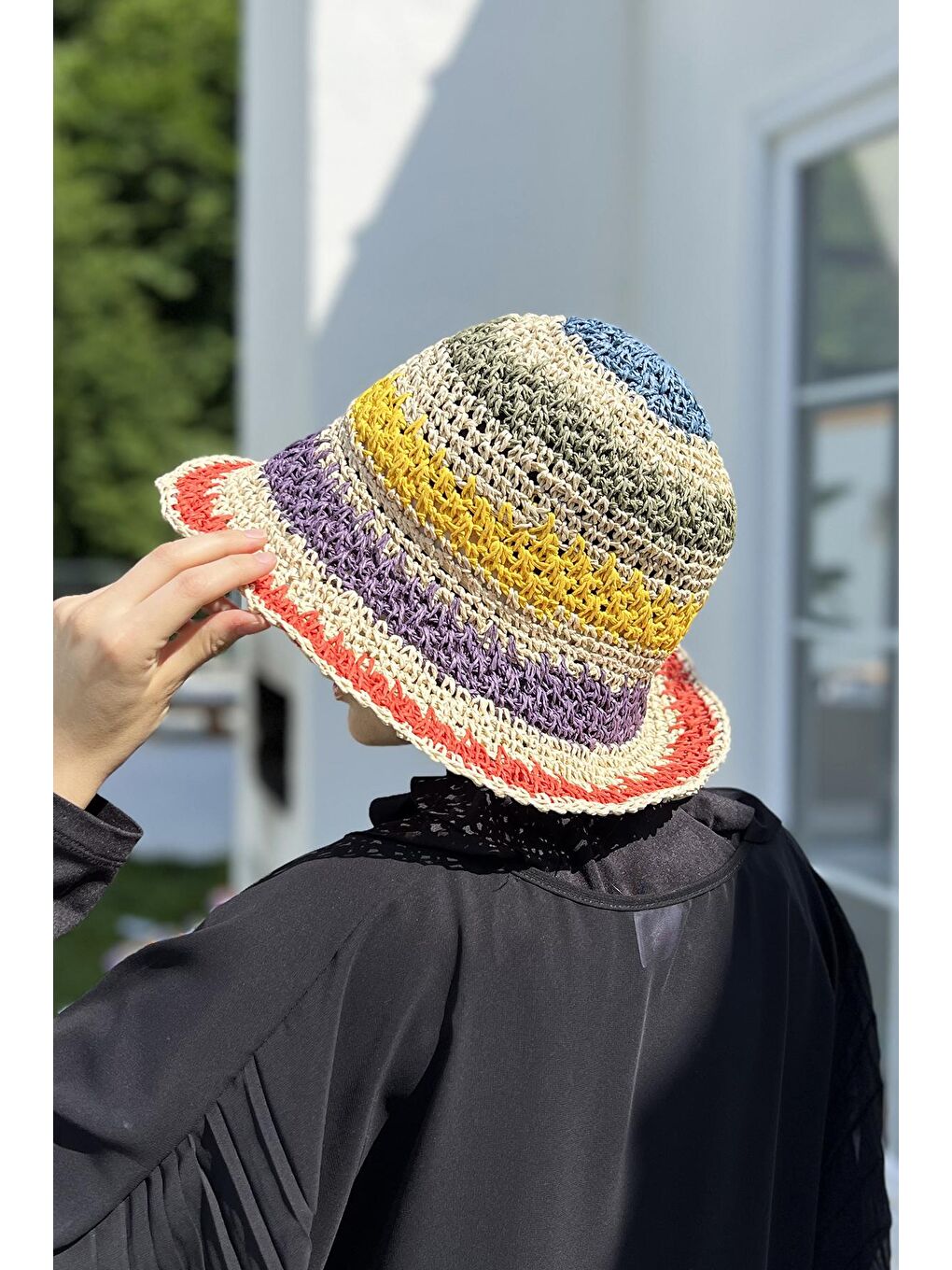 El Örgüsü Hasır Şapka RŞ-94 Bej-4