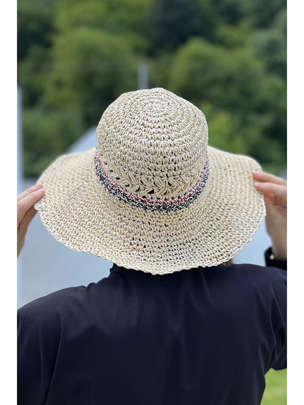 El Örgü Hasır Şapka RŞ-85 Bej-2