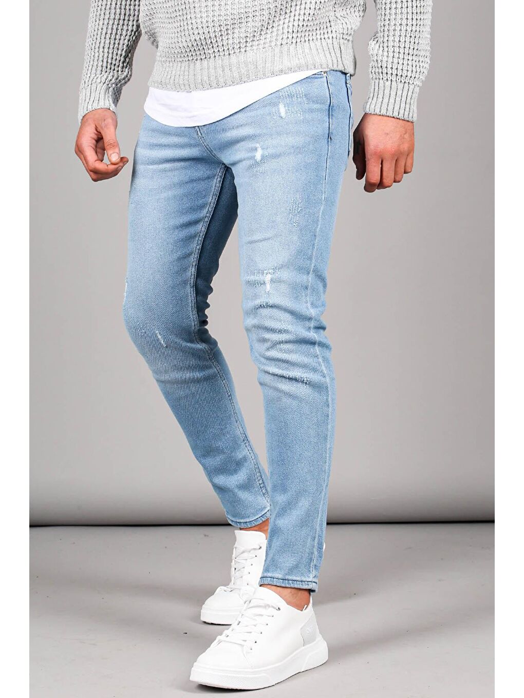 Madmext Skinny Fit Buz Mavisi Erkek Jean 5712 - 1