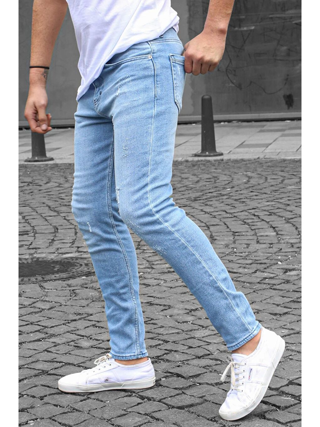 Madmext Skinny Fit Buz Mavisi Erkek Jean 5712 - 4