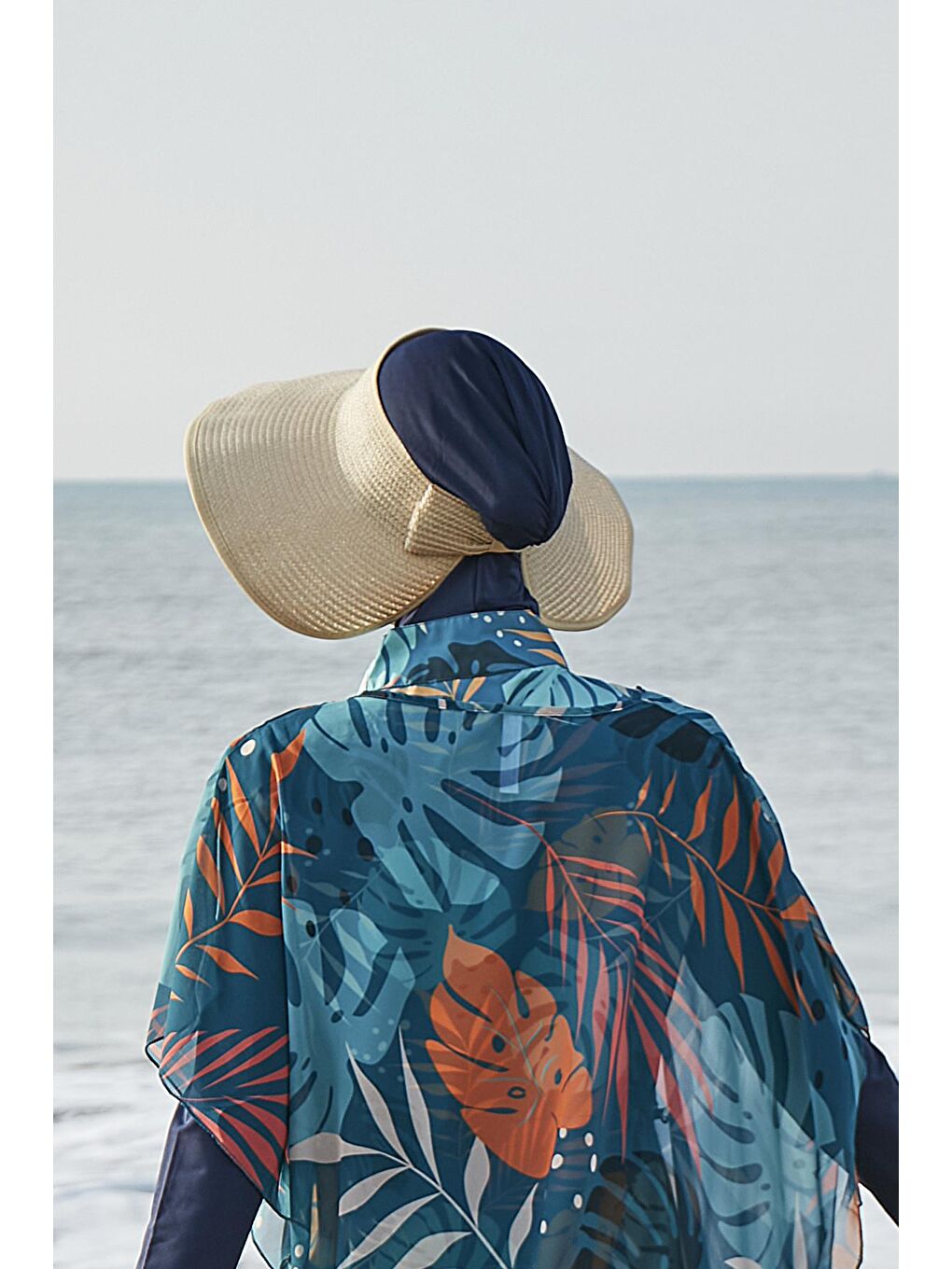 Fiyonklu Katlanabilir Vizör Hasır Şapka Güneş Koruyucu Siperlik RŞ-78 Bej-2