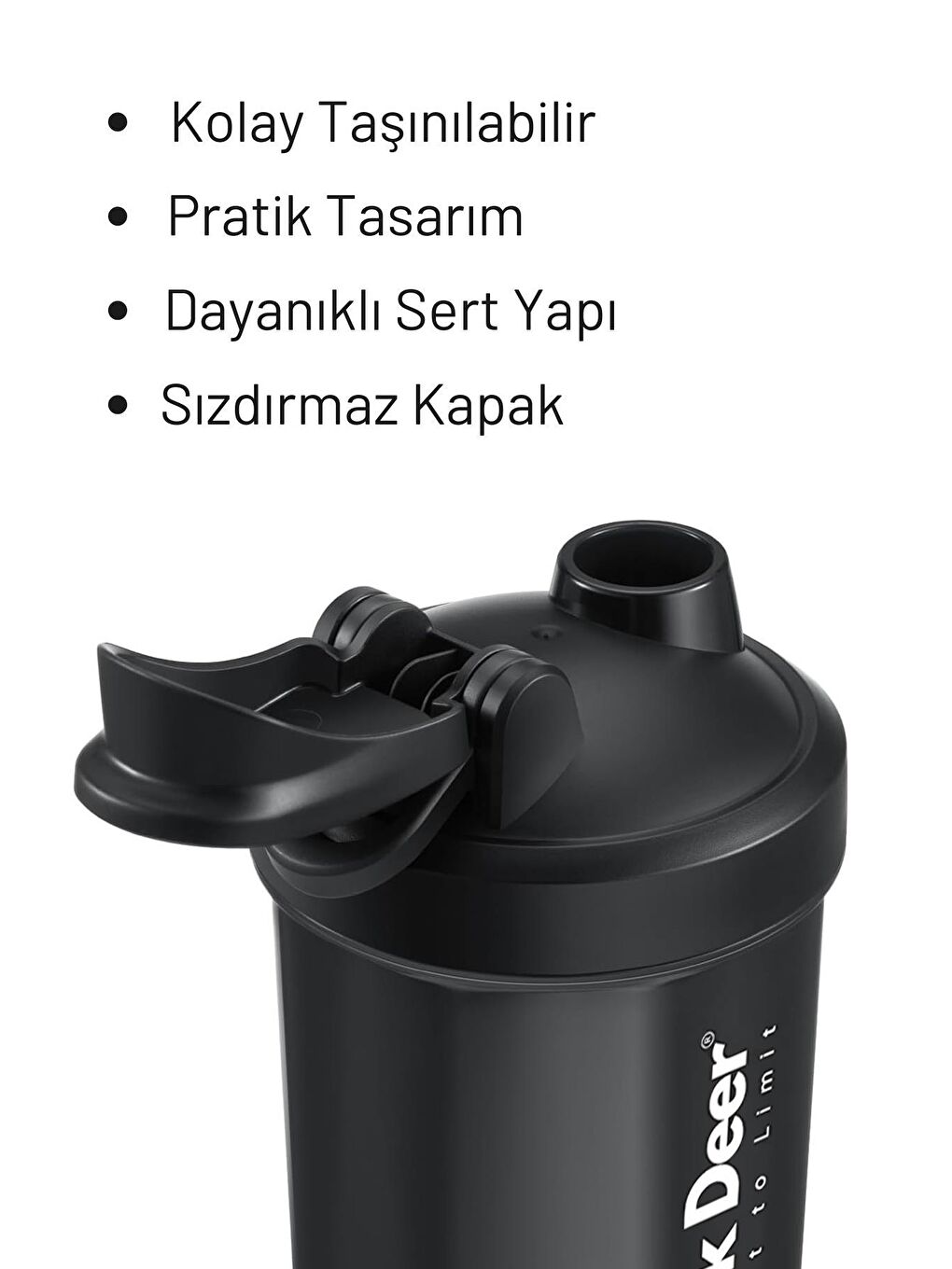 Black Deer Shaker Karıştırıcı Sporcu Protein Shaker  550 ml Siyah - 3