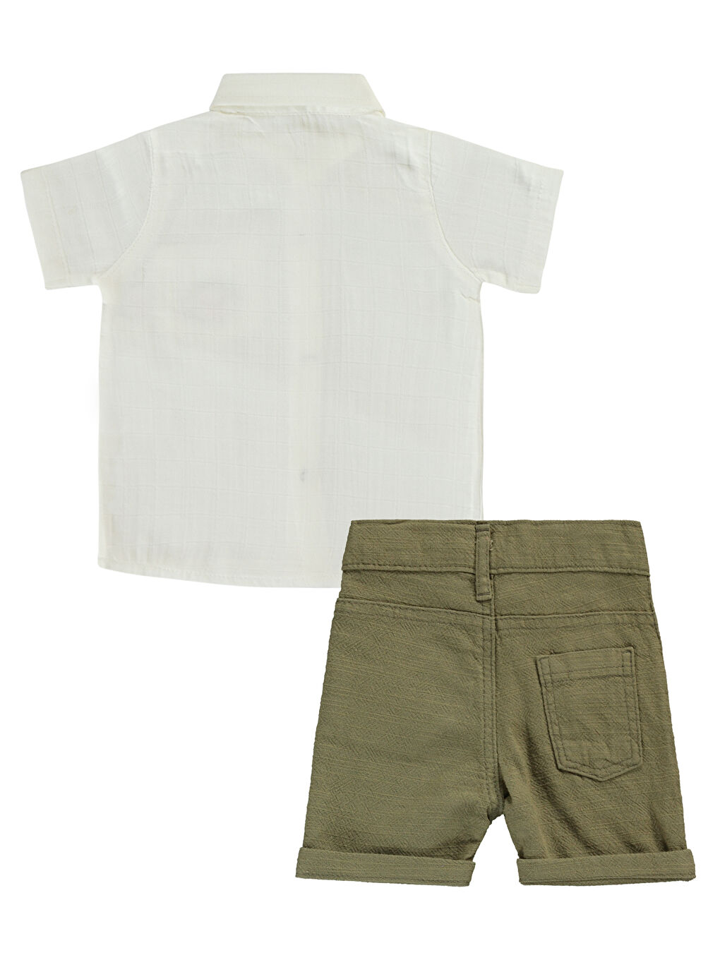 Erkek Bebek 3'lü Şortlu Takım 6-18 Ay Haki-1