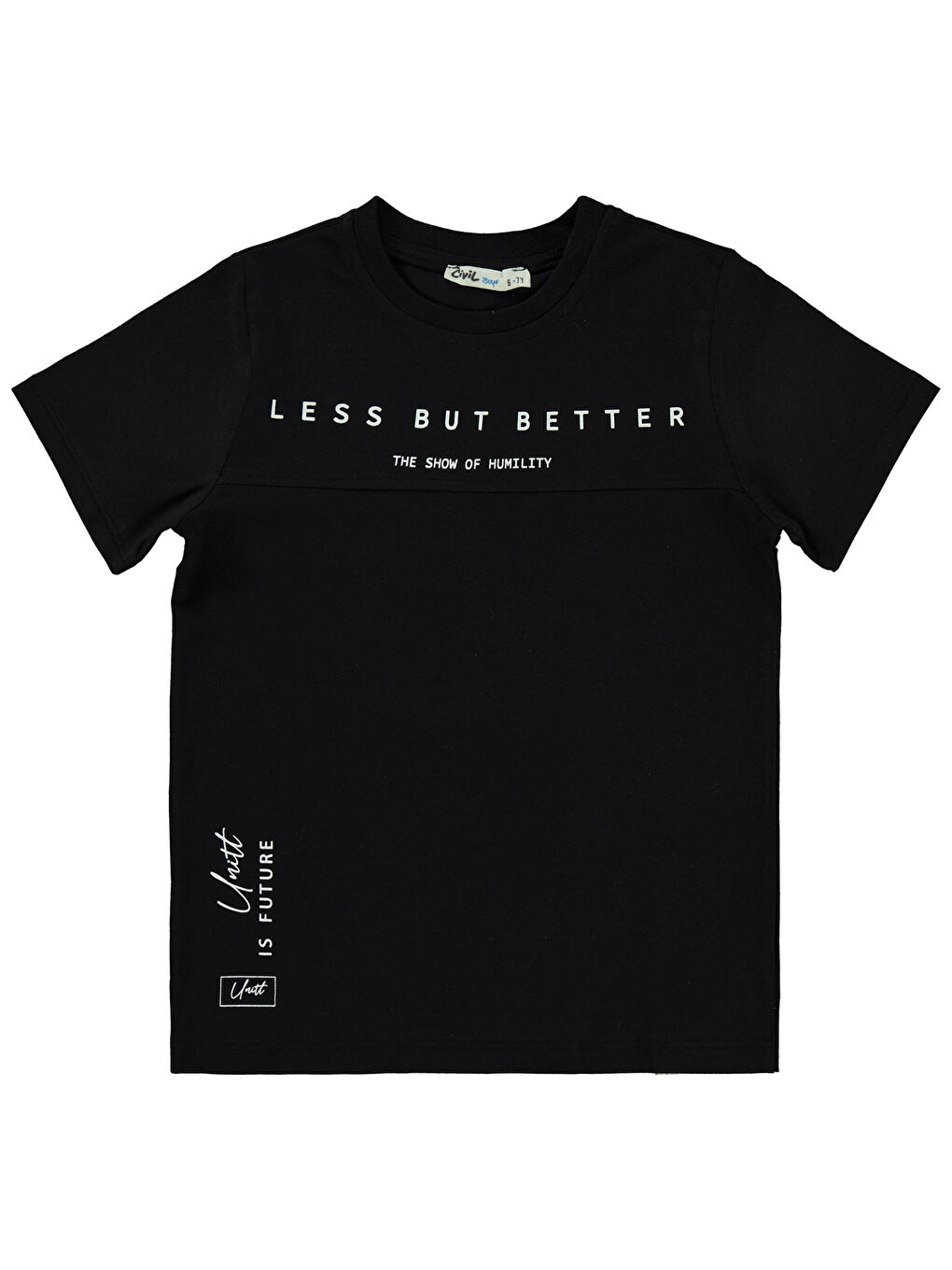 Boys Erkek Çocuk Tişört 10-13 Yaş Siyah