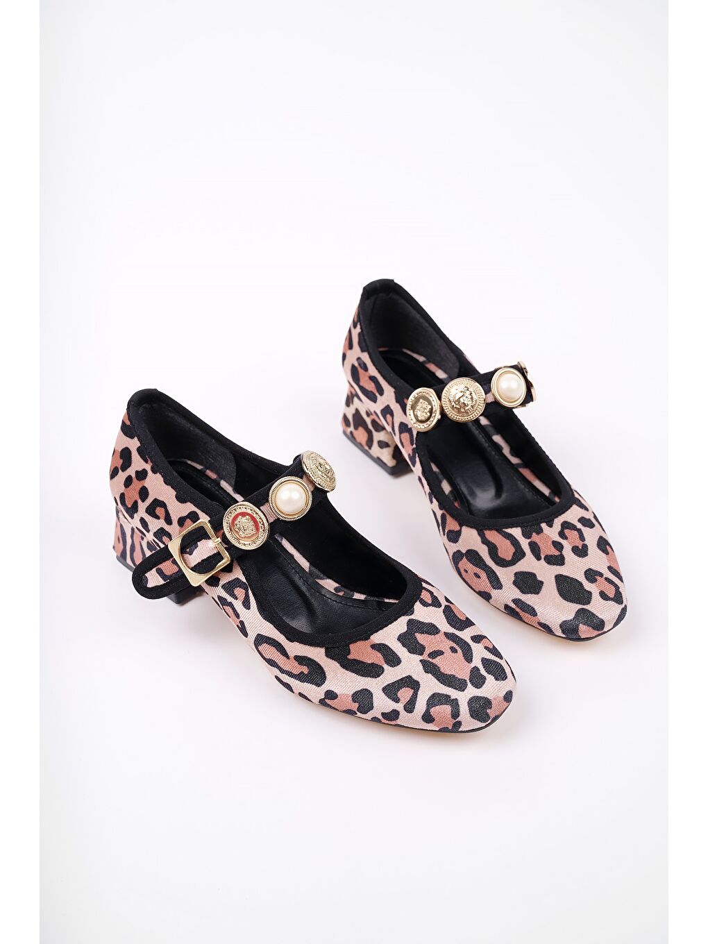 Sarı PREETİ Broş Detaylı Tek Bantlı Günlük Kadın Topuklu Ayakkabı-2