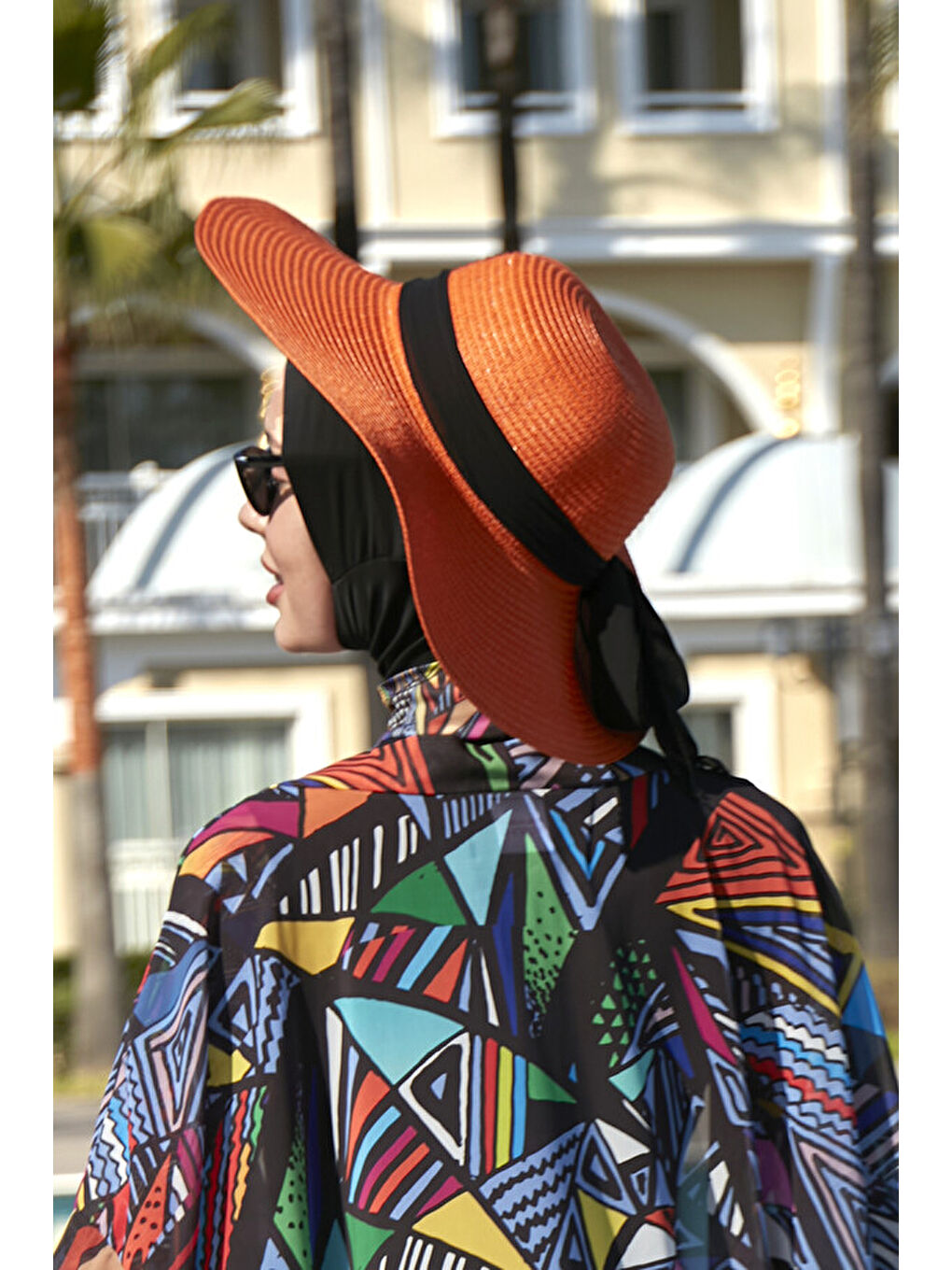 Kurdele Detaylı Hasır Şapka Turuncu RŞ-75-1