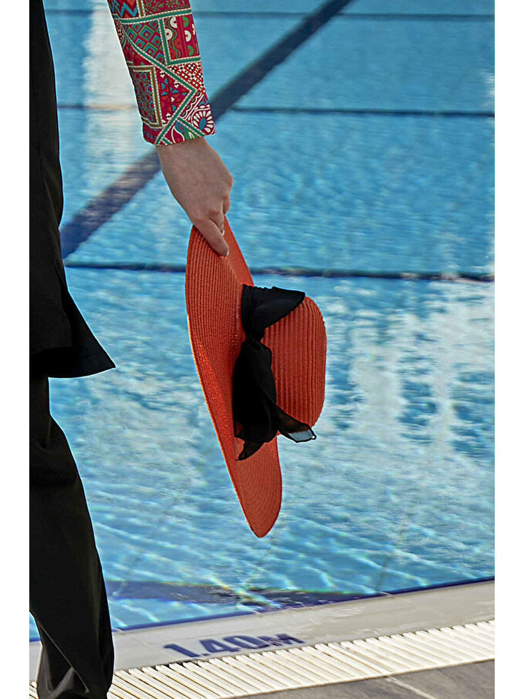 Kurdele Detaylı Hasır Şapka Turuncu RŞ-75-4