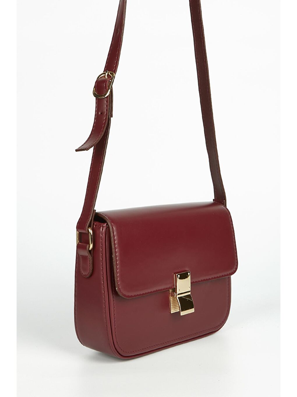 Özel Kilit Sistemli Anabel Kadın Çapraz Çanta Bordo-2