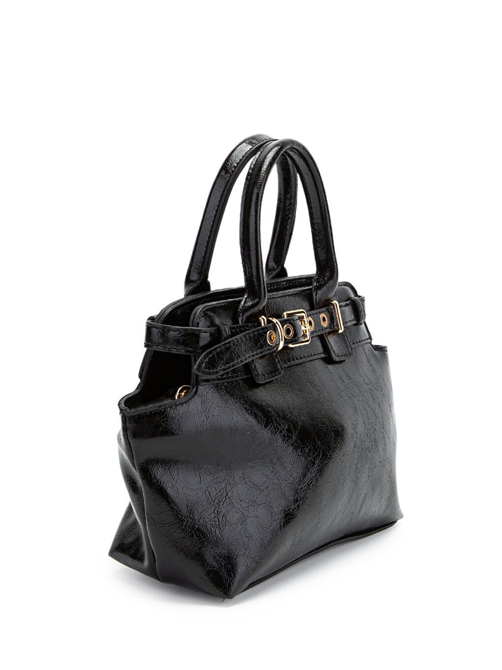 Kemer Detaylı Suni Deri Kadın Çapraz Çanta Despina Siyah-2