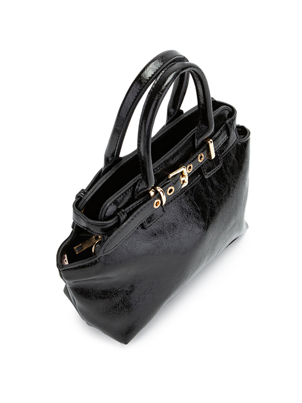 Kemer Detaylı Suni Deri Kadın Çapraz Çanta Despina Siyah-3