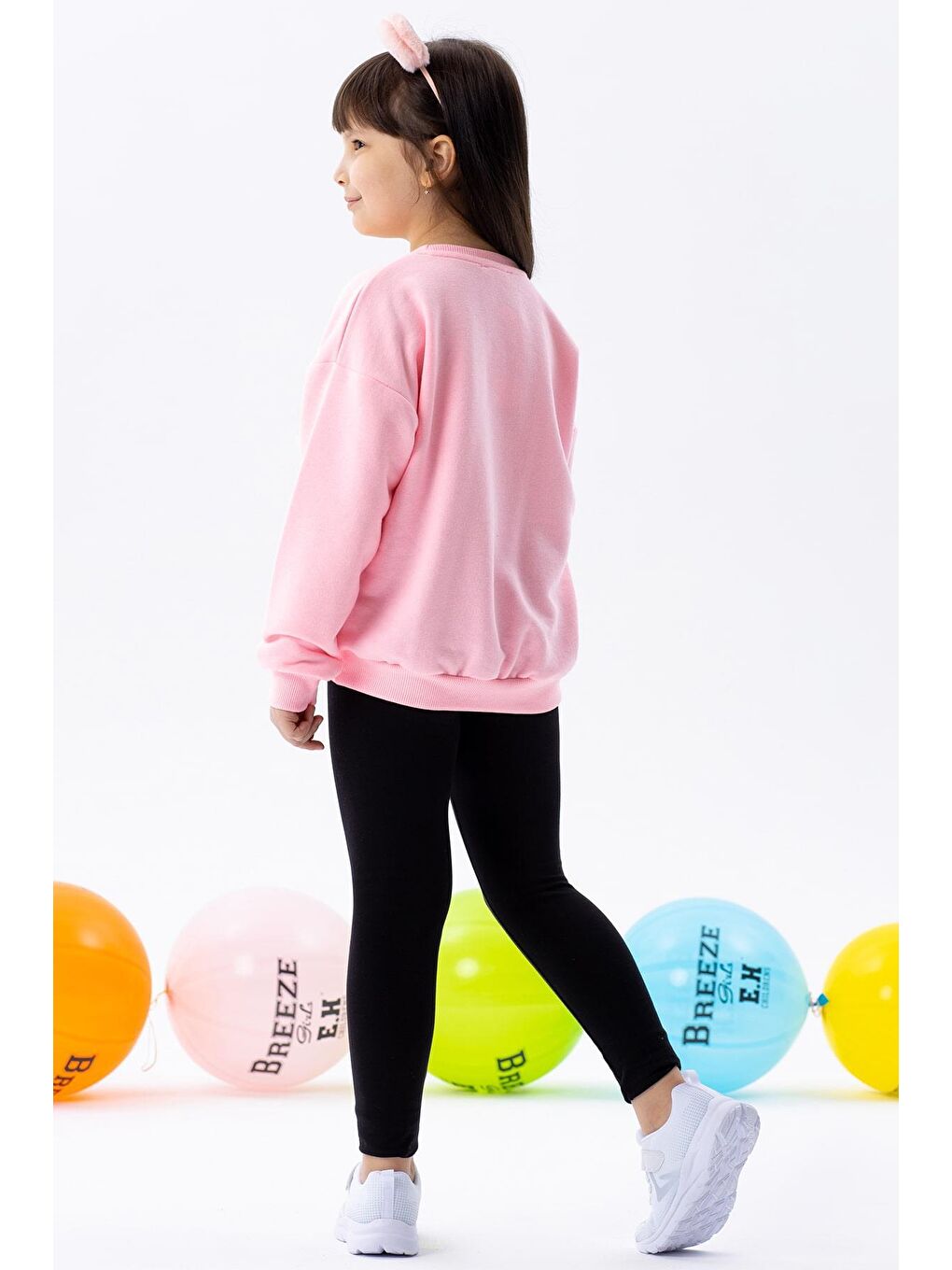 Breeze Açık Pembe Kız Çocuk Sweatshirt Yazı Baskılı Neon Pembe (9-14 Yaş) - 1