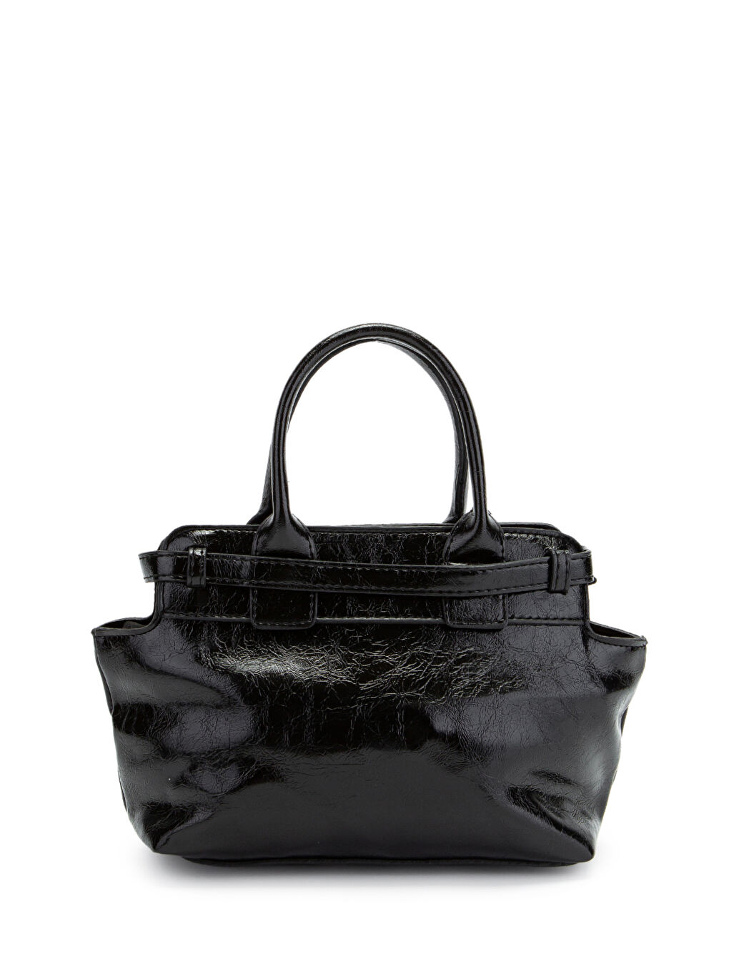 Kemer Detaylı Suni Deri Kadın Çapraz Çanta Despina Siyah-4