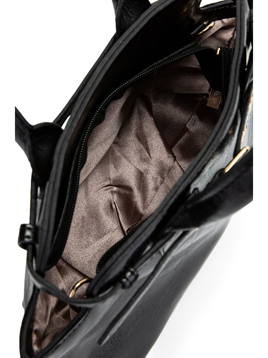 Kemer Detaylı Suni Deri Kadın Çapraz Çanta Despina Siyah-5