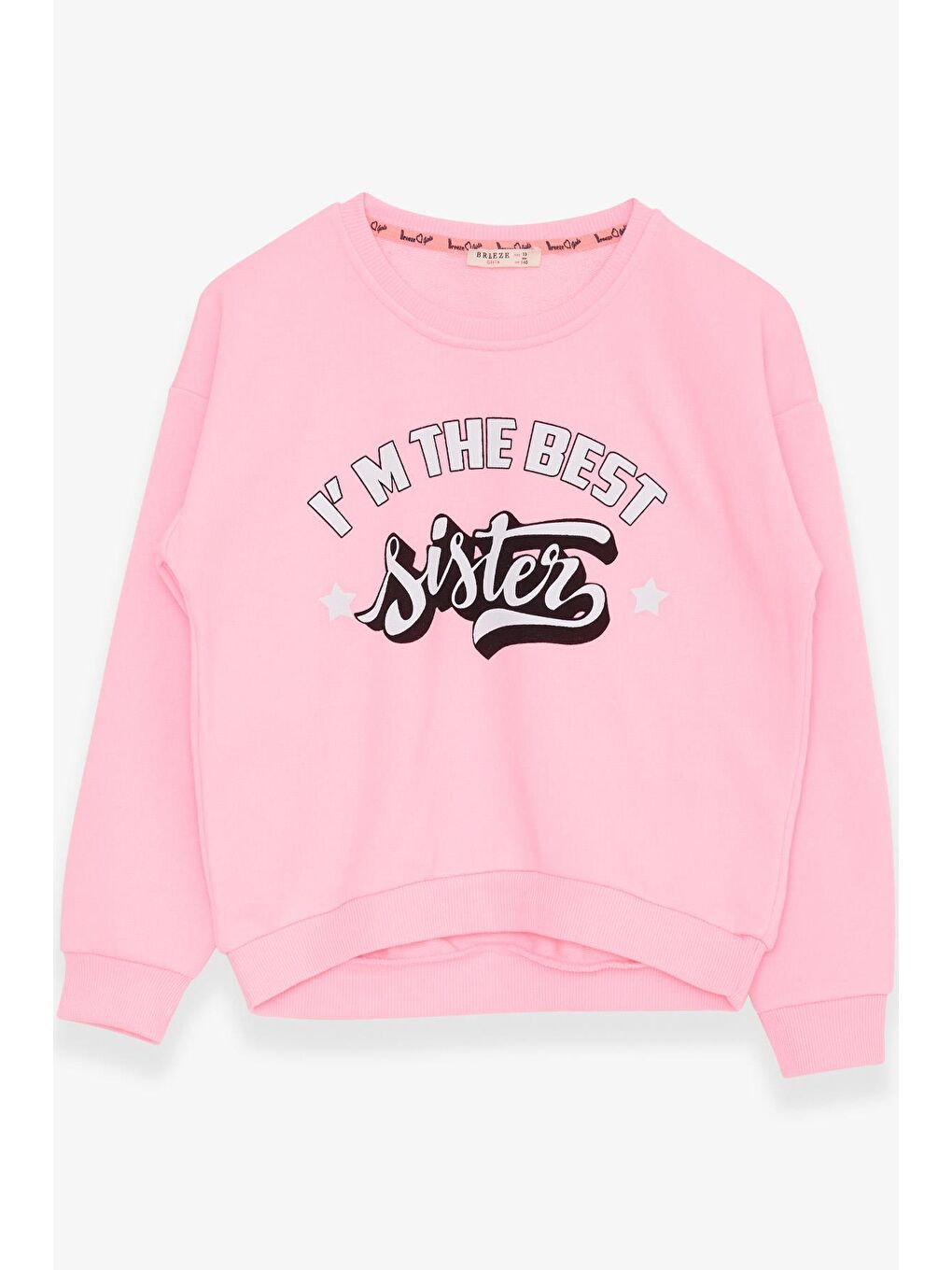 Breeze Açık Pembe Kız Çocuk Sweatshirt Yazı Baskılı Neon Pembe (9-14 Yaş) - 2