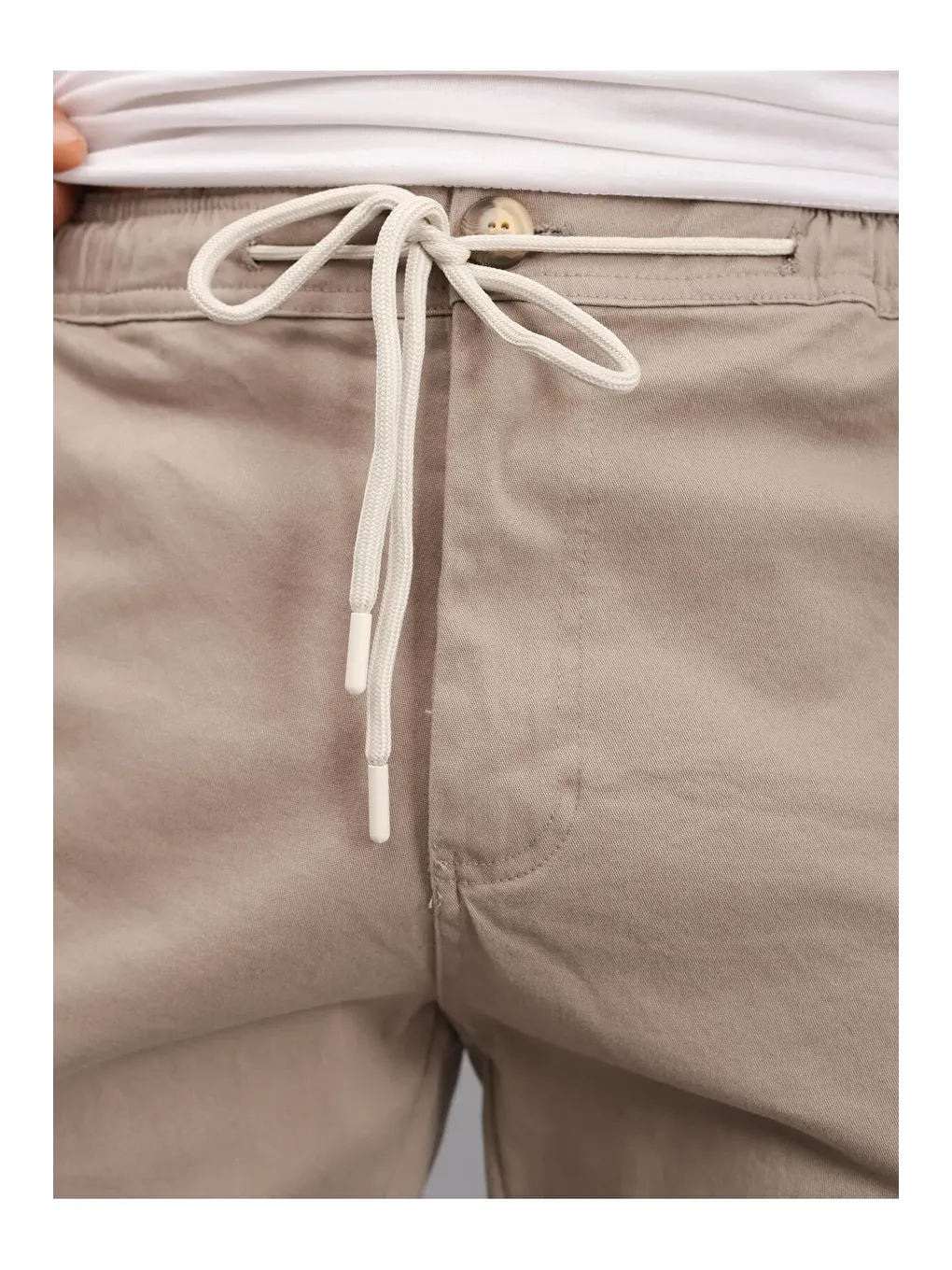 Bej Erkek Kargo Cepli Pantolon-1