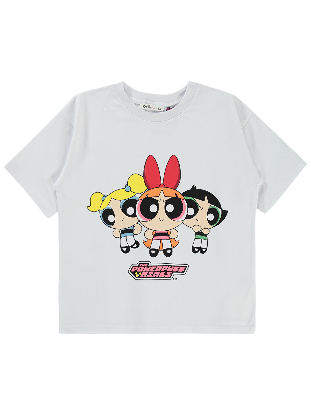 Powerpuff Girls Kız Çocuk Tişört 10-13 Yaş Beyaz
