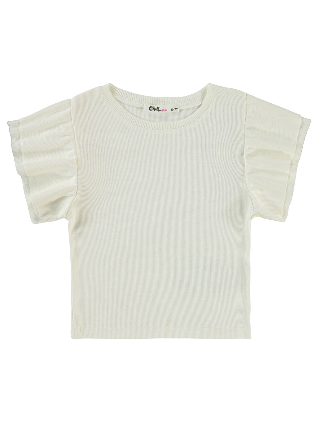 Girls Kız Çocuk Tişört 6-9 Yaş Ekru