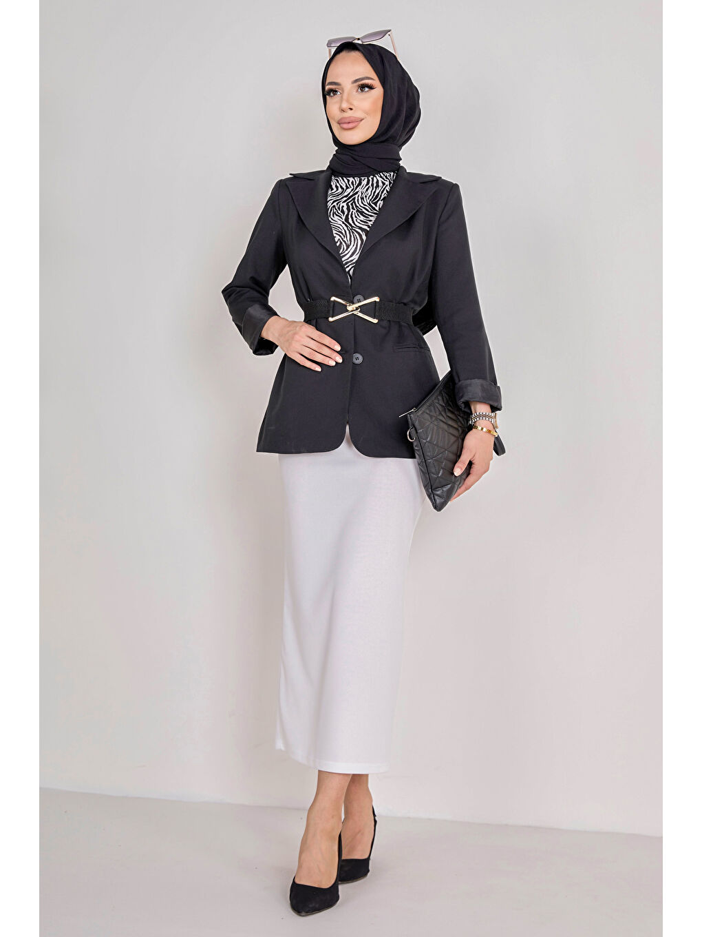 Orta Kadın Beyaz Kalem Etek - 23054-7