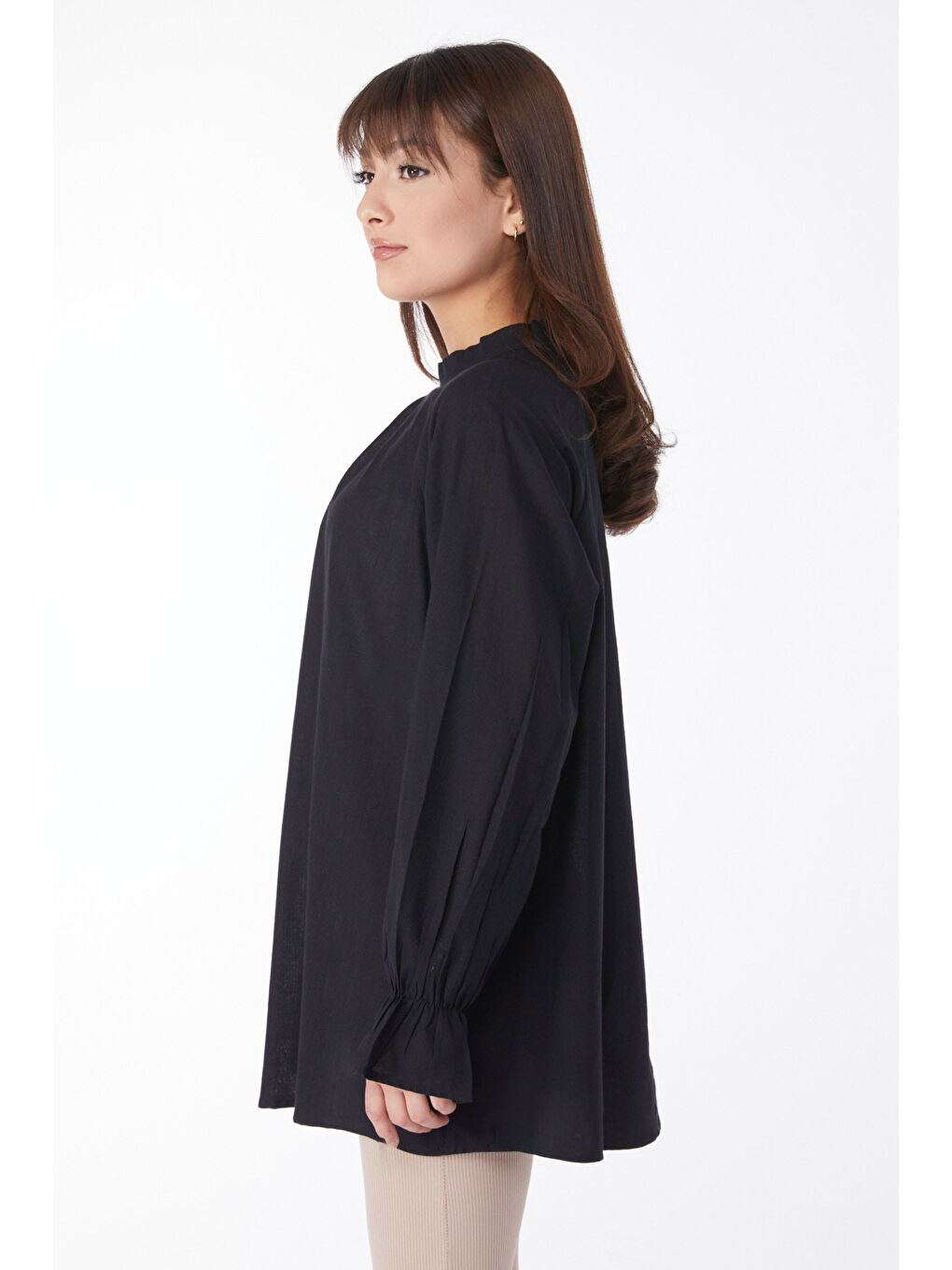 Hakim Yaka Kadın Siyah Tunik - 13146-2