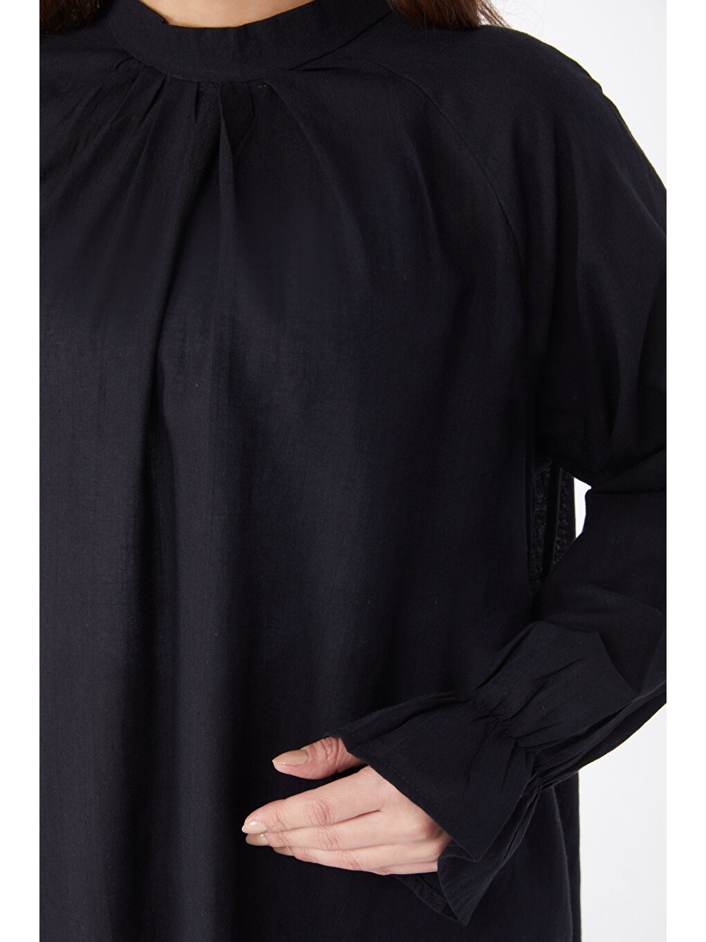 Hakim Yaka Kadın Siyah Tunik - 13146-4