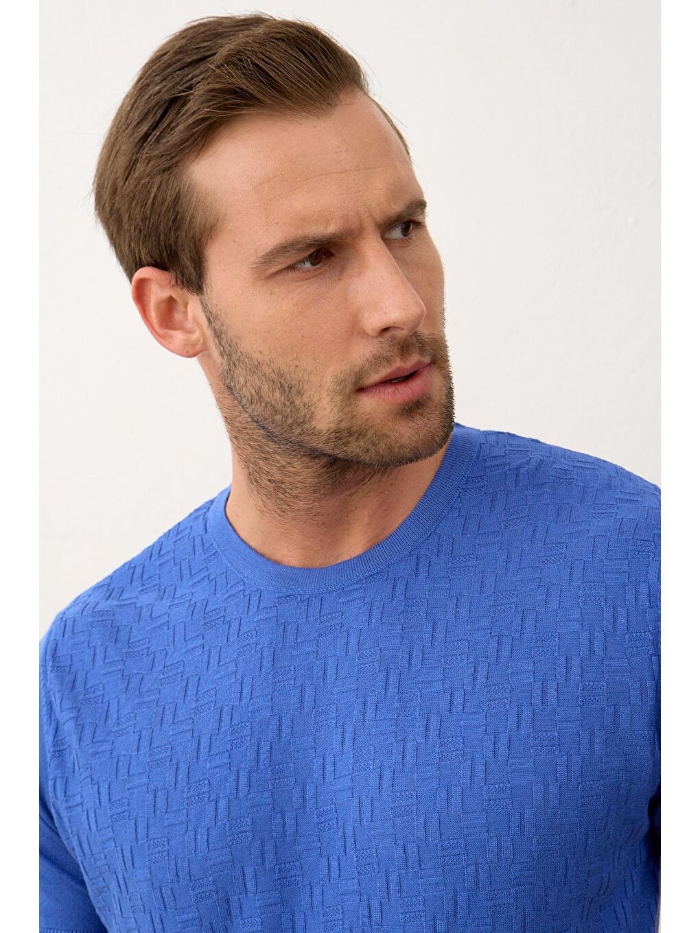 Mavi Modelli Bisiklet Yaka Slim-Fit Yazlık Triko Tişört Saks-2