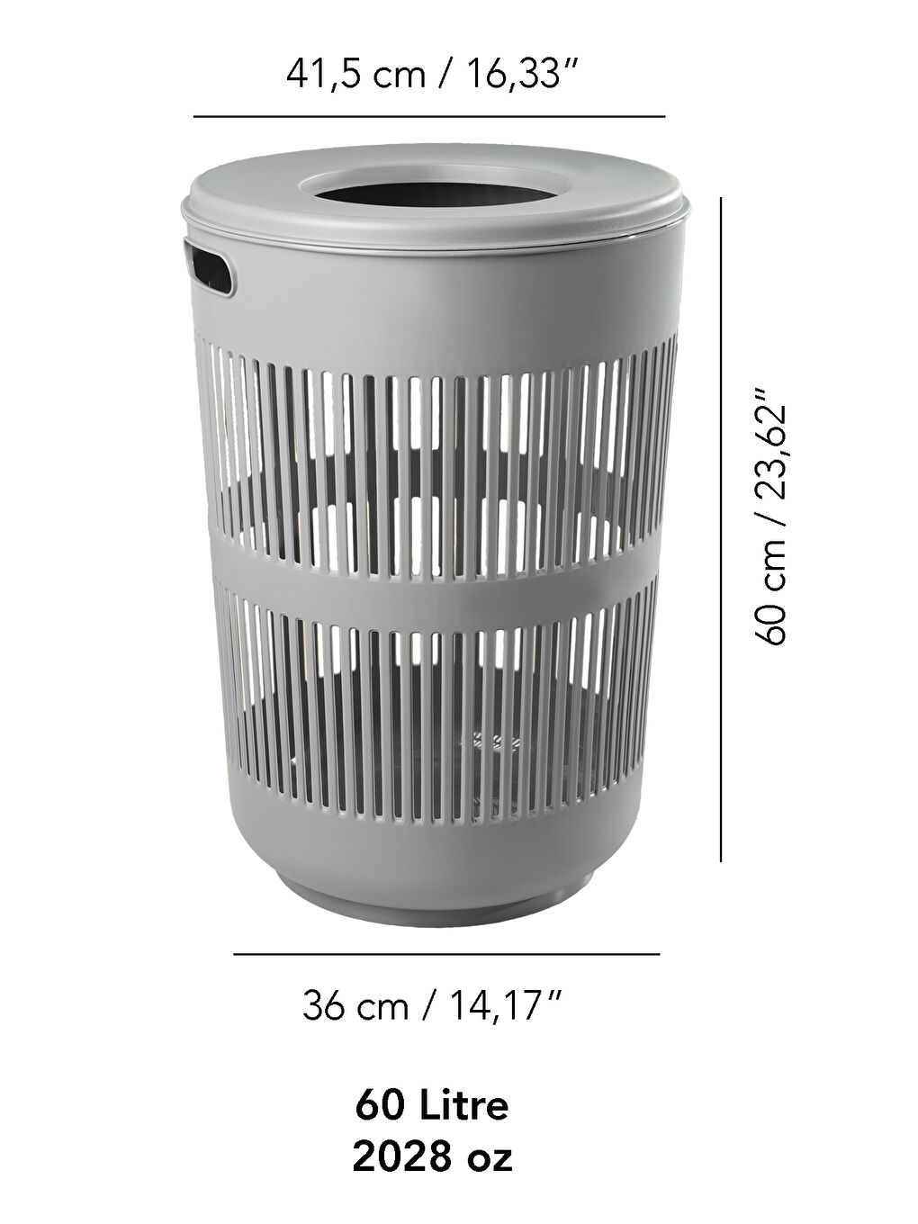 Gri 2'li Kirli Solara Çamaşır Sepeti Seti-5