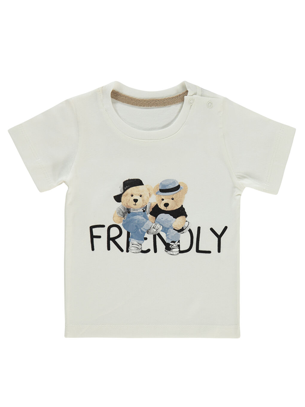 Erkek Bebek 3'lü Şortlu Takım 6-18 Ay Bej-2